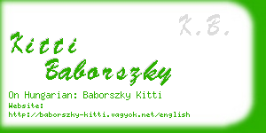 kitti baborszky business card